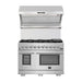 Forno 48 Inch Pro Gas Range, Wall Mount Range Hood, Refrigerator, Microwave Drawer and Dishwasher Appliance Package