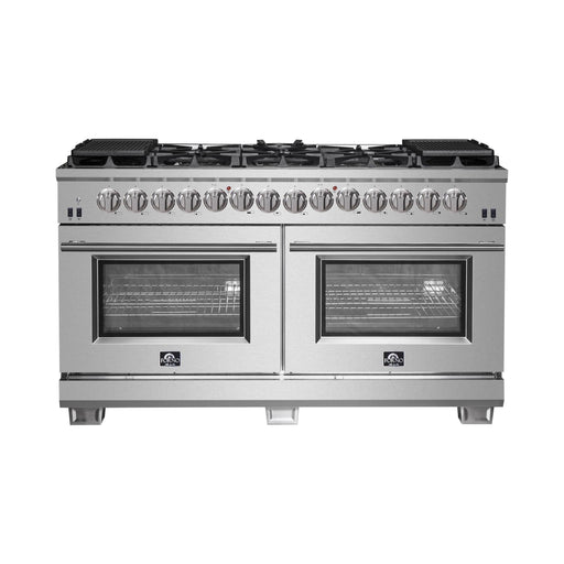 Forno 60-Inch Capriasca Dual Fuel Range with 240v Electric Oven - 10 Sealed Burners and 200,000 BTUs (FFSGS6187-60)