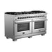 Forno 60-Inch Capriasca Dual Fuel Range with 240v Electric Oven - 10 Sealed Burners and 200,000 BTUs (FFSGS6187-60)