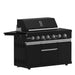 Forno All'Aperto Outdoor Kitchen Set with Grill, Sink & Bar Module, Gas Pizza Oven, Black Sintered Stone Countertops In Black FODKT2551BLK