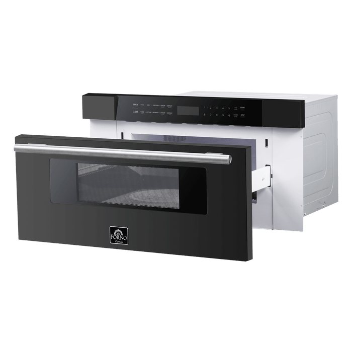 Forno Espresso Capoliveri 30 Inch 1.2 Cu. Ft. 1000 Watt Microwave Drawer In Black FMWDR3000-30BLK