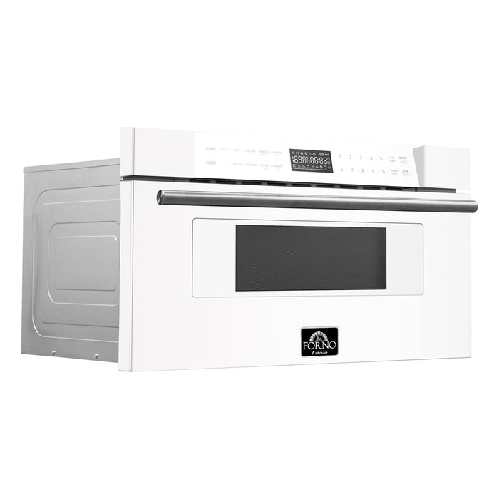 Forno Espresso Capoliveri 30 Inch 1.2 Cu. Ft. 1000 Watt Microwave Drawer In White FMWDR3000-30WHT