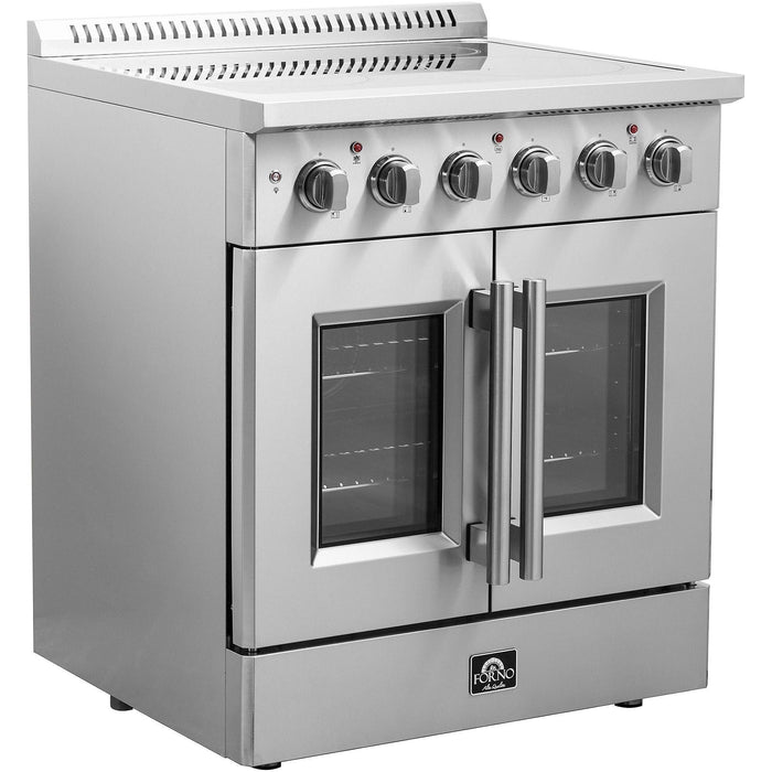 Forno Galiano 30-Inch French Door Electric Range with Convection Oven in Stainless Steel (FFSEL6917-30)