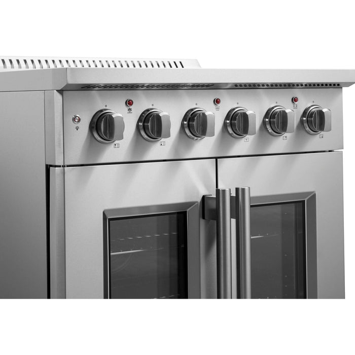 Forno Galiano 30-Inch French Door Electric Range with Convection Oven in Stainless Steel (FFSEL6917-30)