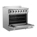 Forno Galiano 36-Inch Electric Range with Convection Oven In Stainless Steel FFSEL6083-36