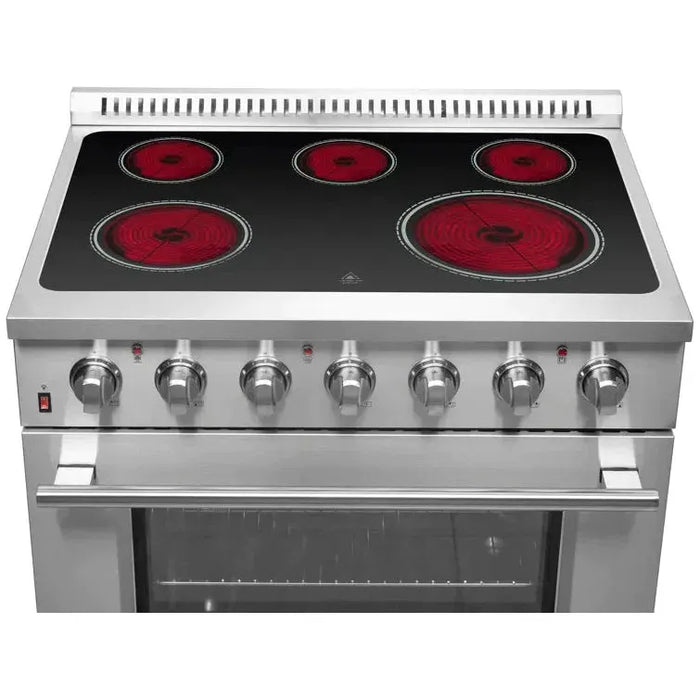 Forno Galiano 36-Inch Electric Range with Convection Oven In Stainless Steel FFSEL6083-36