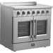 Forno Galiano 36-Inch French Door Electric Range with Convection Oven in Stainless Steel (FFSEL6917-36)