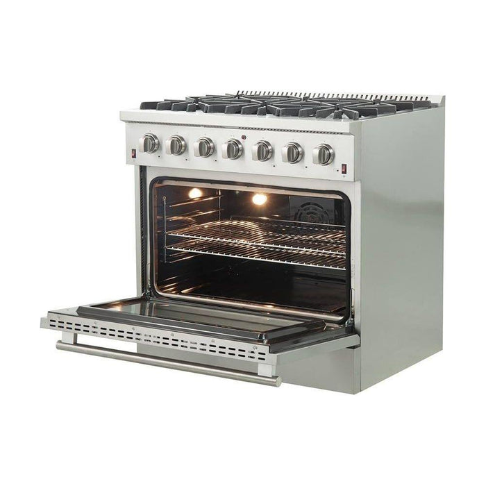 Forno Galiano 36-Inch  Gas Range with 6 Burners and Gas Convection Oven (FFSGS6244-36)