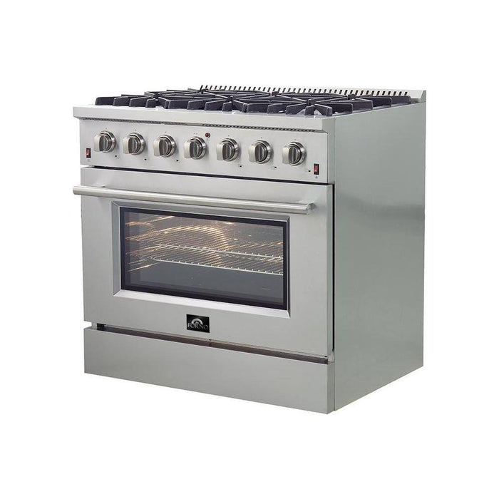 Forno Galiano 36-Inch  Gas Range with 6 Burners and Gas Convection Oven (FFSGS6244-36)