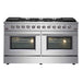 Forno Galiano 60-Inch Gas Range with 10 Burners in Stainless Steel (FFSGS6244-60)