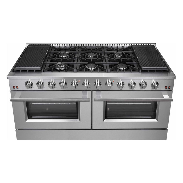 Forno Galiano 60-Inch Gas Range with 10 Burners in Stainless Steel (FFSGS6244-60)