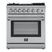 Forno Lazio 30-Inch Dual Fuel Range with 5 Sealed Burner in Stainless Steel with Air Fryer & Reversible Griddle (FFSGS6196-30)