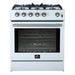 Forno Leonardo Espresso 30" Gas Range In White with Stainless Steel Handle FFSGS1116-30WHT