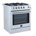 Forno Leonardo Espresso 30" Gas Range In White with Stainless Steel Handle FFSGS1116-30WHT