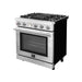 Forno Livorno Alta Qualita 30-Inch Gas Range with 4 Burners & Temperature Gauge in Stainless Steel FFSGS6228-30S