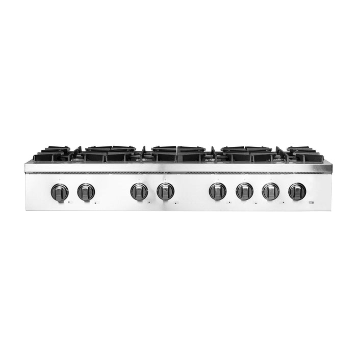 Forno Lseo 48-Inch Gas Range top, 8 Burners, Griddle in Stainless Steel (FCTGS5737-48)