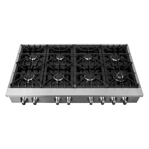 Forno Lseo 48-Inch Gas Range top, 8 Burners, Griddle in Stainless Steel (FCTGS5737-48)