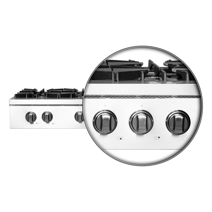 Forno Lseo 48-Inch Gas Range top, 8 Burners, Griddle in Stainless Steel (FCTGS5737-48)