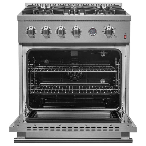 Forno Marco 30" Gas Range with 4 Burners and 4.32 Cu. Ft. Convection Oven In Stainless Steel FFSGS6277-30