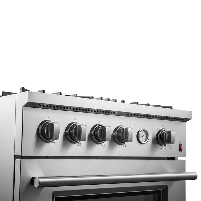 Forno Marco 30" Gas Range with 4 Burners and 4.32 Cu. Ft. Convection Oven In Stainless Steel FFSGS6277-30