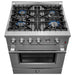 Forno Marco 30" Gas Range with 4 Burners and 4.32 Cu. Ft. Convection Oven In Stainless Steel FFSGS6277-30