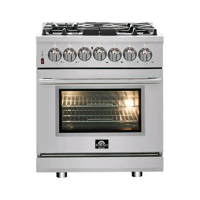 Forno Massimo 30-Inch Freestanding Dual Fuel Range in Stainless Steel FFSGS6125-30