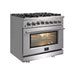 Forno Massimo 30-Inch Freestanding Dual Fuel Range in Stainless Steel FFSGS6125-30