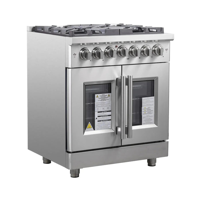 Forno Massimo 30-Inch Freestanding French Door Dual Fuel Range in Stainless Steel (FFSGS6325-30)