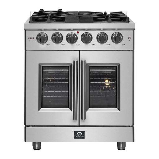 Forno Massimo 30-Inch Freestanding French Door Gas Range in Stainless Steel (FFSGS6439-30)