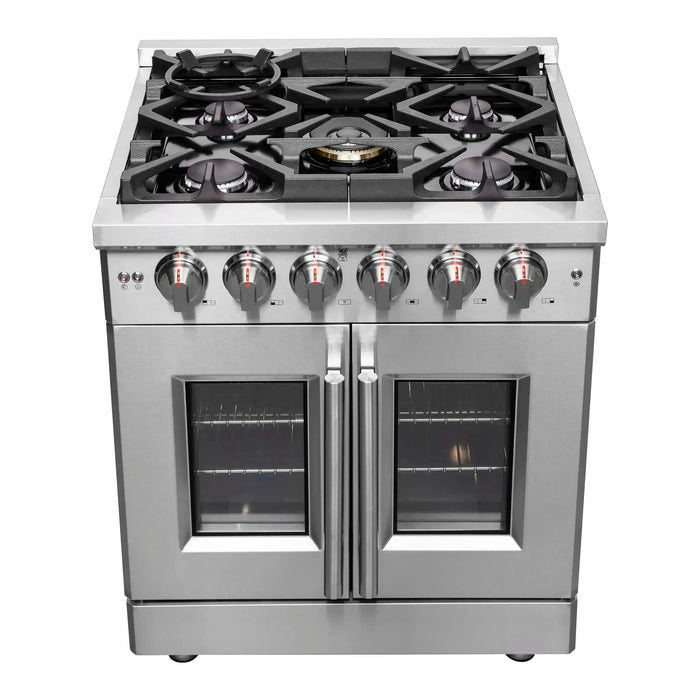 Forno Massimo 30-Inch Freestanding French Door Gas Range in Stainless Steel (FFSGS6439-30)