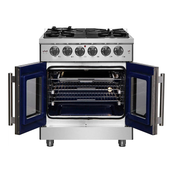 Forno Massimo 30-Inch Freestanding French Door Gas Range in Stainless Steel (FFSGS6439-30)