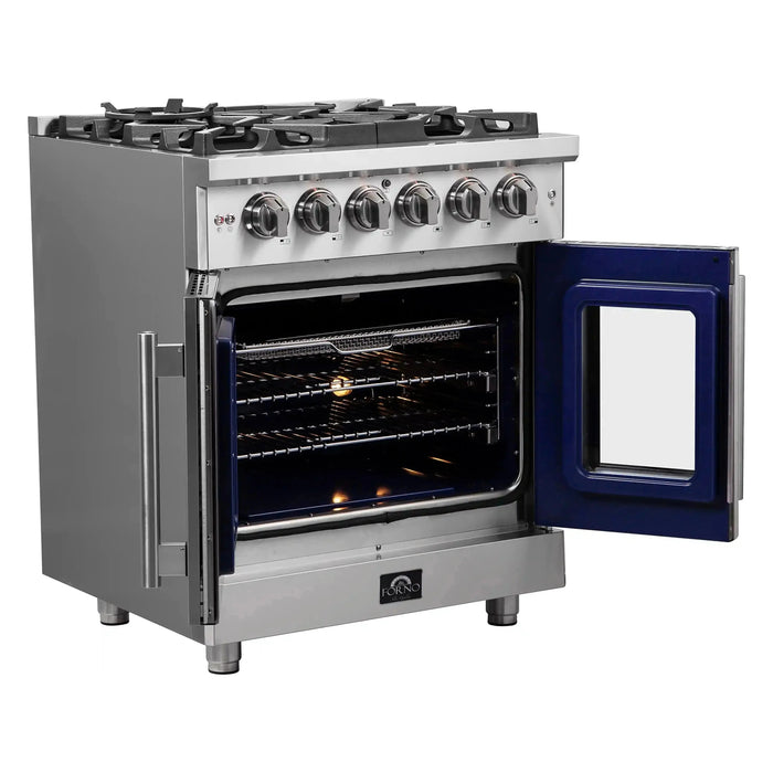 Forno Massimo 30-Inch Freestanding French Door Gas Range in Stainless Steel (FFSGS6439-30)