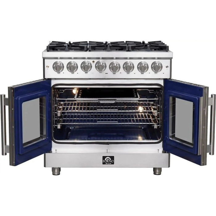 Forno Massimo 36-Inch Freestanding French Door Dual Fuel Range in Stainless Steel (FFSGS6325-36)