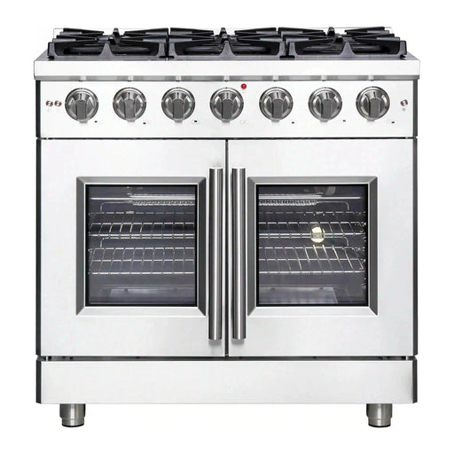 Forno Massimo 36-Inch Freestanding French Door Gas Range in Stainless Steel (FFSGS6439-36)