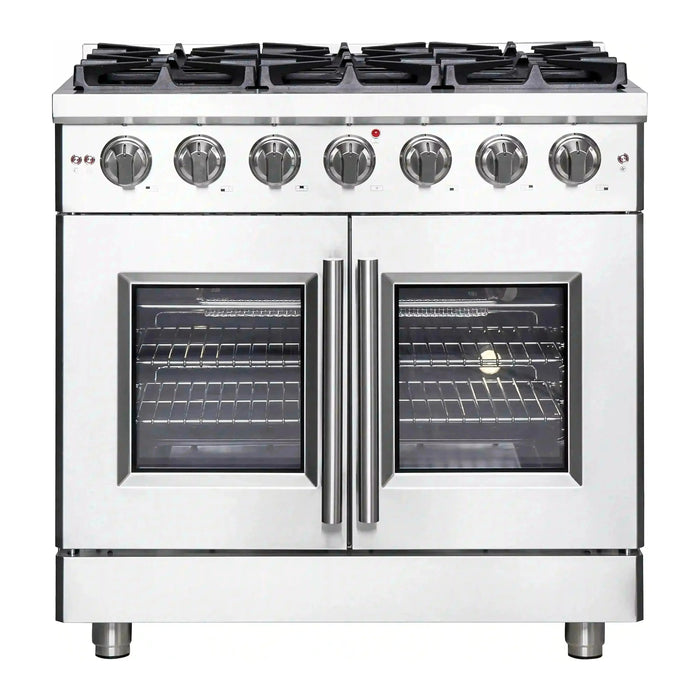 Forno Massimo 36-Inch Freestanding French Door Gas Range in Stainless Steel (FFSGS6439-36)