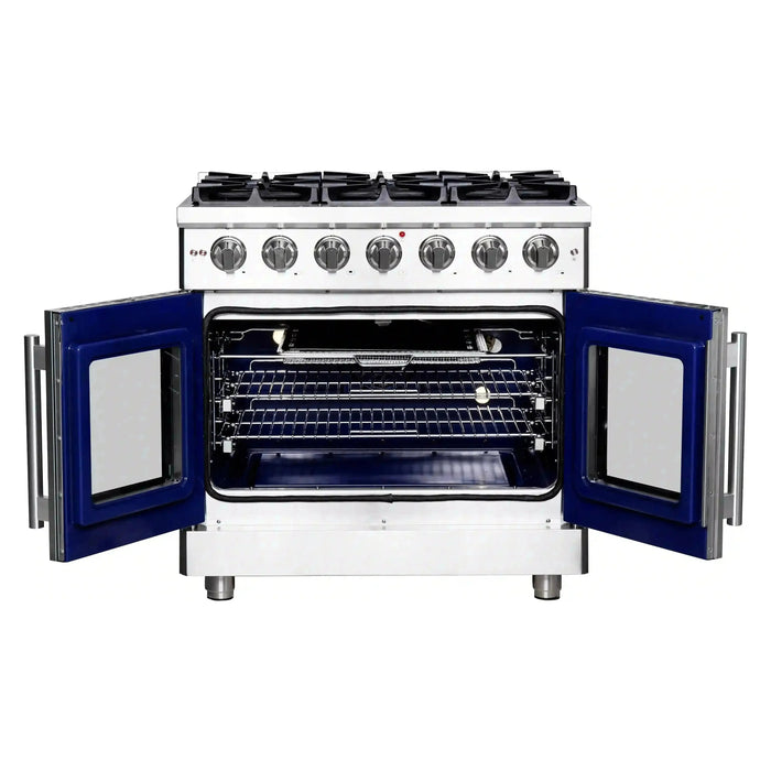 Forno Massimo 36-Inch Freestanding French Door Gas Range in Stainless Steel (FFSGS6439-36)