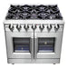 Forno Massimo 36-Inch Freestanding French Door Gas Range in Stainless Steel (FFSGS6439-36)