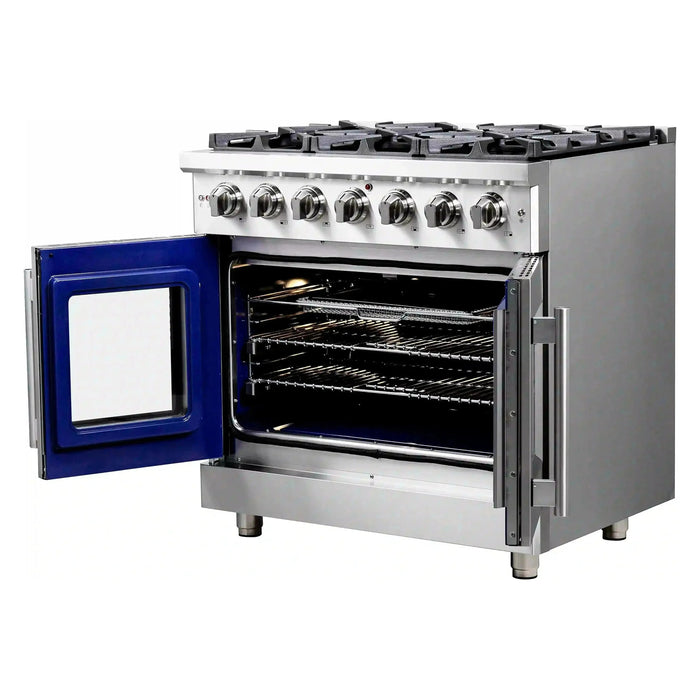 Forno Massimo 36-Inch Freestanding French Door Gas Range in Stainless Steel (FFSGS6439-36)