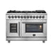 Forno Massimo 48-Inch Freestanding French Door Dual Fuel Range in Stainless Steel FFSGS6325-48