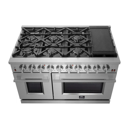 Forno Massimo 48-Inch Freestanding Gas Range in Stainless Steel (FFSGS6239-48)