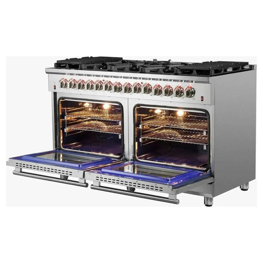 Forno Massimo 60-Inch Freestanding Dual Fuel Range in Stainless Steel (FFSGS6125-60)