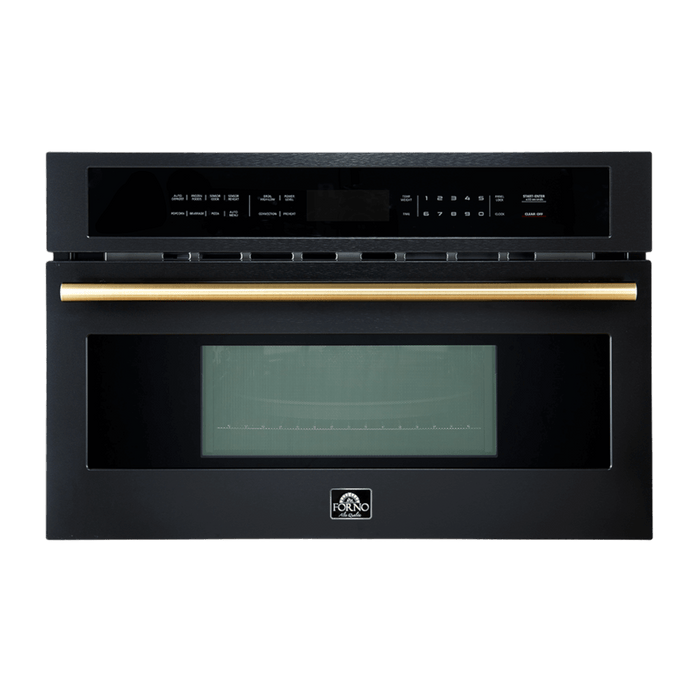 Forno Oliena Espresso 30 Inch 1.6 Cu. Ft. Built-In Microwave Convection Oven In Black FMWDR3093-30BLK