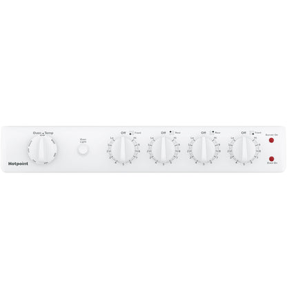 HOTPOINT RAS300DMWW Hotpoint® 24" Free-Standing Front-Control Electric Range White