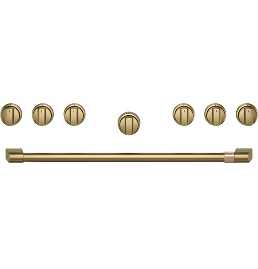CAFE CXPR6HKPTCG CAFé™ 36" Brushed Brass Handle & Knob Set for Pro Range and Rangetop Brass - CXPR6HKPTCG
