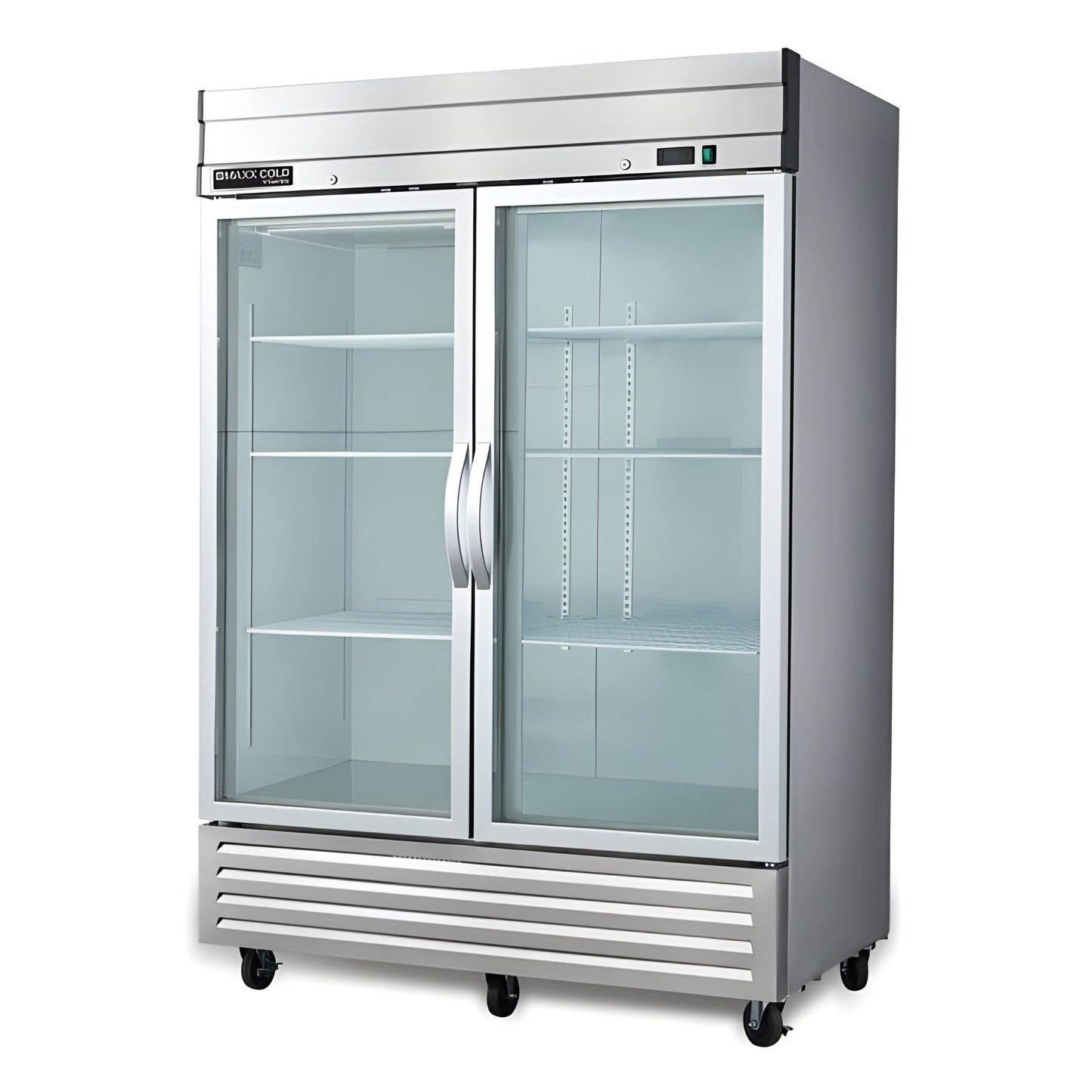 Maxx Cold V-Series 2 Glass Door Reach-In Refrigerator, Bottom Mount, in Stainless Steel - MVR-49GDHC
