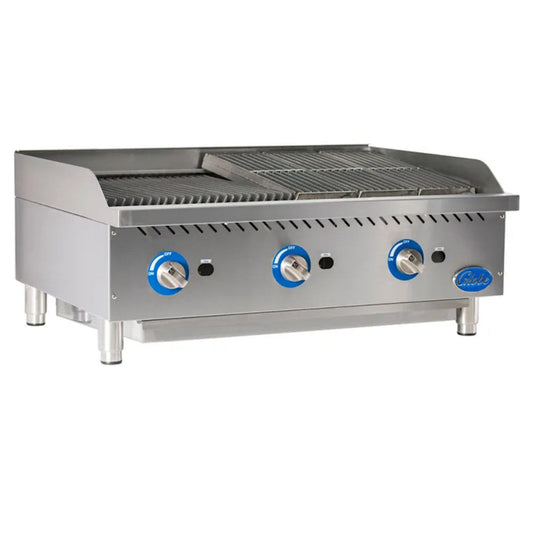 Globe " Gas Charbroiler with Stainless Steel Radiants - 120,000 BTU - GLGCB36GSR