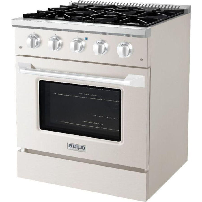 Hallman 30 In. Gas Range in Stainless Steel with Chrome Trim - Bold Series, HBRG30CMSS