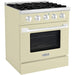 Hallman 30 In. Propane Gas Range, Antique White with Chrome Trim - Bold Series, HBRG30CMAW-LP