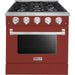 Hallman 30 In. Propane Gas Range, Burgundy with Chrome Trim - Bold Series, HBRG30CMBG-LP