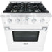 Hallman 30 In. Propane Gas Range, White with Chrome Trim - Bold Series, HBRG30CMWT-LP